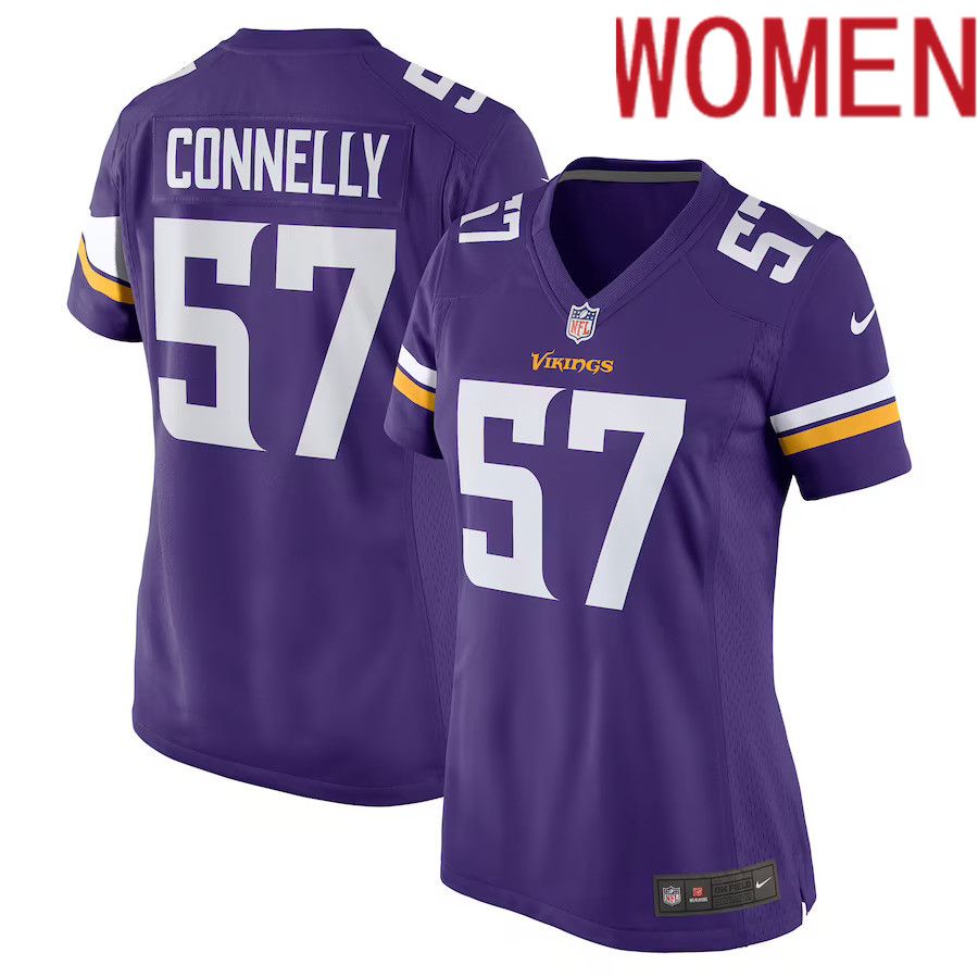 Women Minnesota Vikings #57 Ryan Connelly Nike Purple Game NFL Jersey